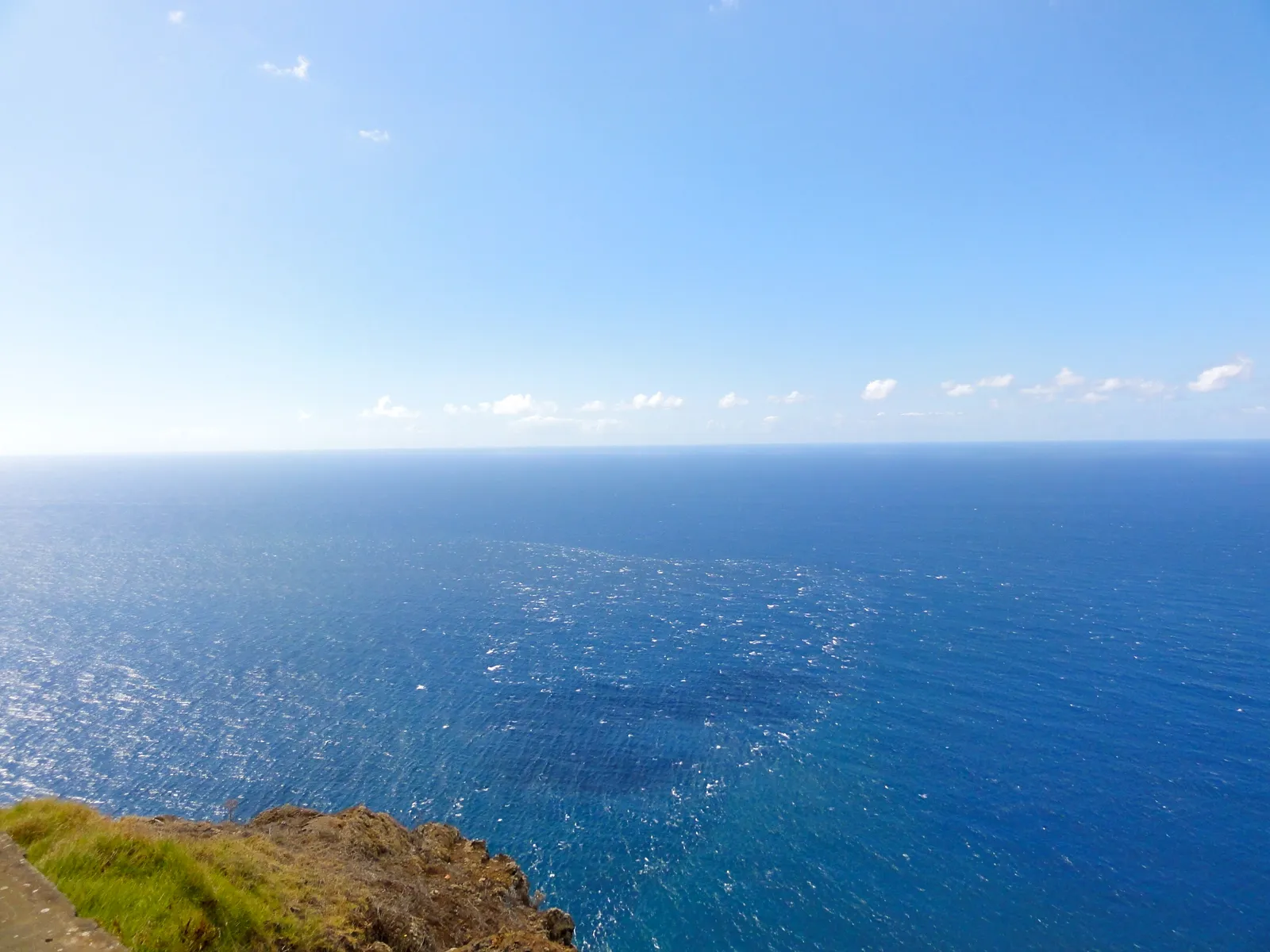 Clifftop view of open Atlantic water off Madeira